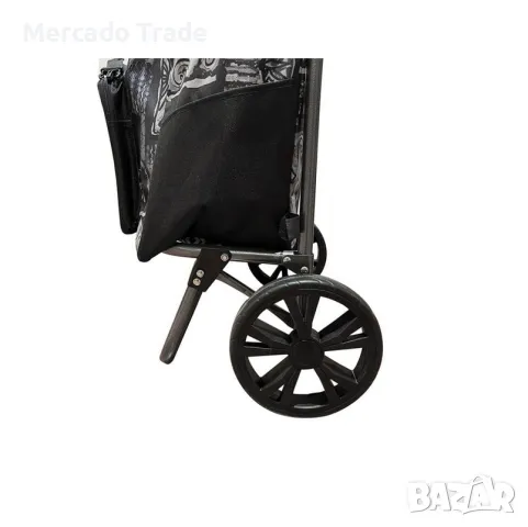 Пазарска количка Mercado Trade, Макс.тегло 35кг., Черна с шарки , снимка 6 - Чанти - 48683459