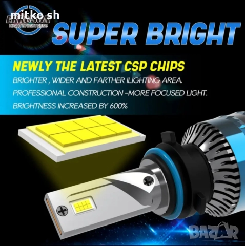 +500% H7 Led автомобилни крушки, снимка 4 - Аксесоари и консумативи - 52473441