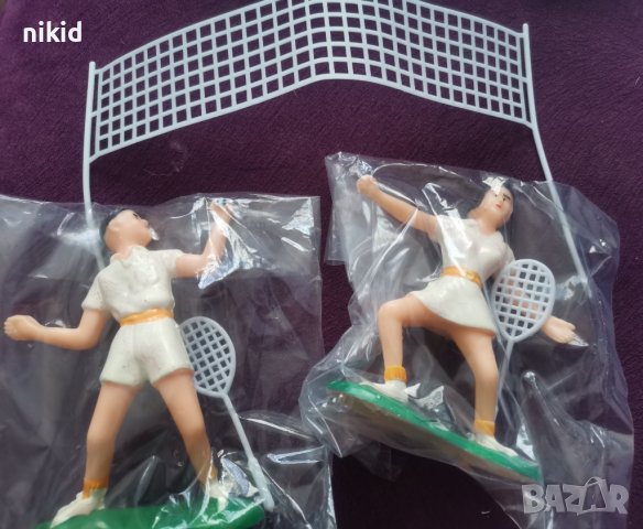 Тенис сет пластмасови фигурки играчи украса за торта декор топери, снимка 2 - Фигурки - 37960625
