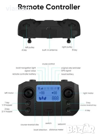 Лодка за захранка с GPS Flytec D19 - Жълта, 12000 mAh, 4 контейнера, сак за съхранение, снимка 2 - Стръв и захранки - 50527123