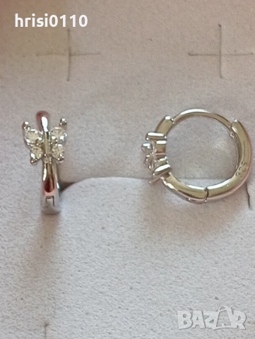 Нови сребърни обечки с циркони , снимка 3 - Обеци - 44857377
