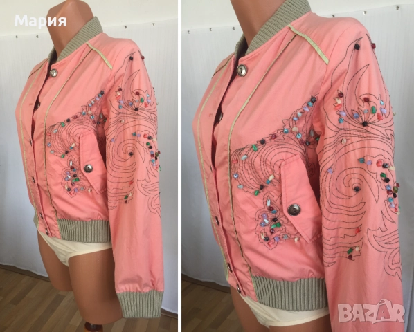 М размер Marc by Marc Jacobs Дамско Яке Протелтно Есенно Марк Джейкъбс Розово Прасковено Камъни, снимка 11 - Якета - 51869575