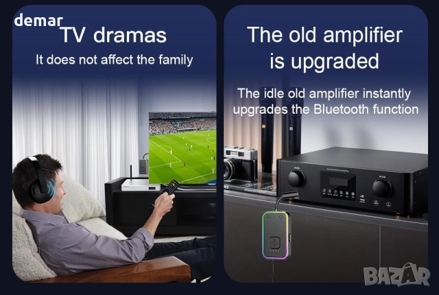 Bluetooth 5.4 адаптер за самолет за слушалки и слушалки-тапи, aptX LL, Dual-Link, с 3.5 мм жак, снимка 7 - Други - 52735451