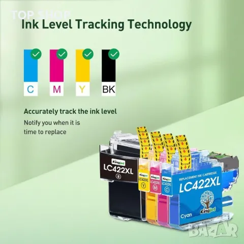 KINGJET LC422XL мастилени касети за Brother LC422XL LC422, 4 касети, снимка 2 - Консумативи за принтери - 49636701