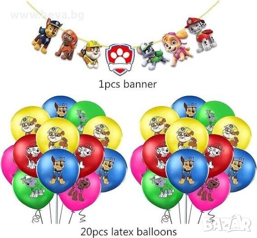 Декорация за рожден ден "Пес Патрул", снимка 2 - Други - 44077953