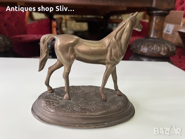 Стара бронзова фигура на кон №1847, снимка 8 - Антикварни и старинни предмети - 35565817