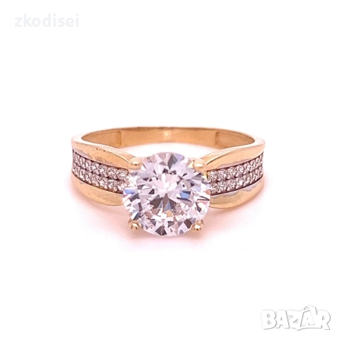 Златен дамски пръстен 3,00гр. размер:58 14кр. проба:585 модел:34400-4