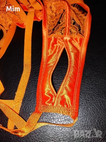 М Предизвикателно боди в оранжево с отворено дъно , снимка 8 - Бельо - 52242099