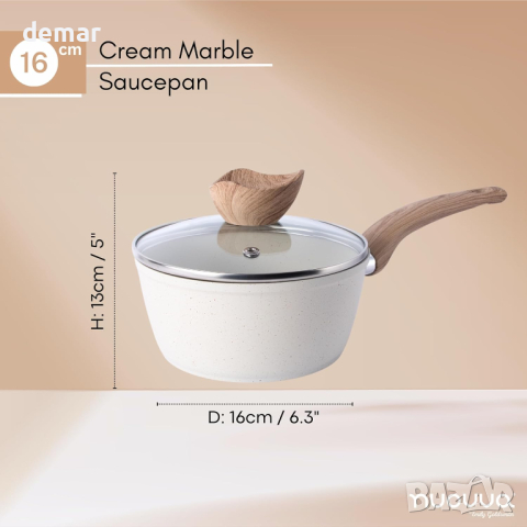 nuovva Незалепваща тенджера с капак, индукционна, малка, 16 см, снимка 5 - Съдове за готвене - 44866497