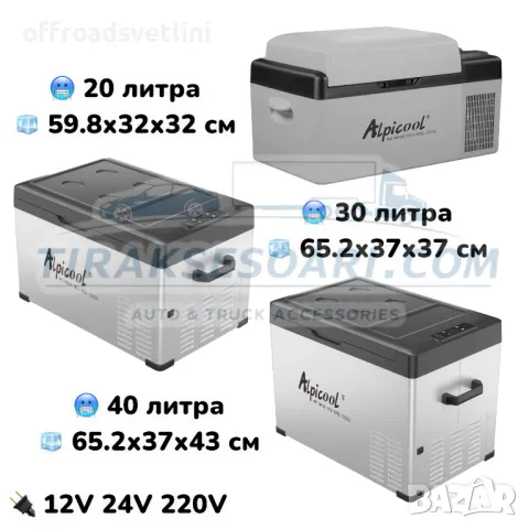 БЕЗПЛ ДОСТАВКА 30L Преносим компресорен хладилник фризер 12V 24V 220V, снимка 5 - Аксесоари и консумативи - 49380053