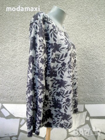 3XL+  Нова  блуза в светло и тъмно сиво , снимка 3 - Блузи с дълъг ръкав и пуловери - 42980230