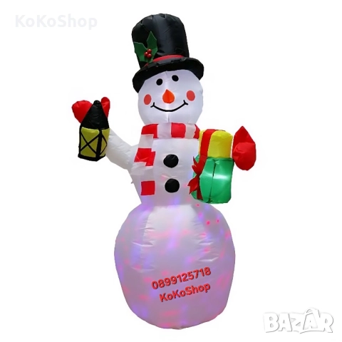 Надуваем Снежен човек с LED светлини-120 см./Коледна украса/декорация, снимка 2 - Декорация за дома - 52434094