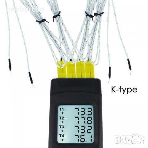 Дигитален 4 канален термометър с К-тип термодвойки, снимка 2 - Други инструменти - 21671379