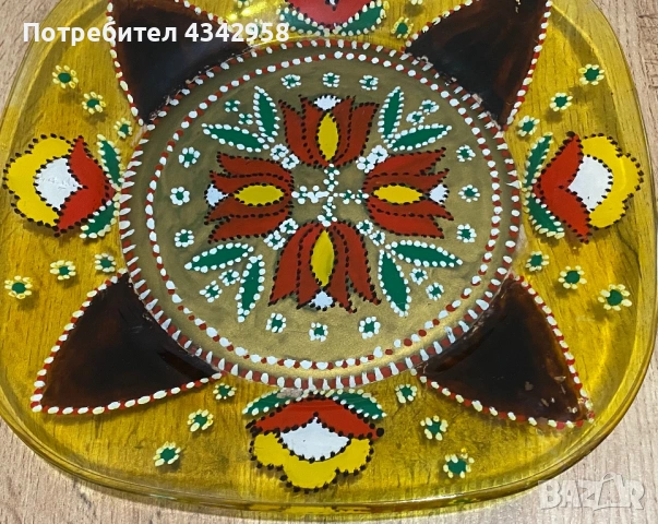 Винтидж стъклена чиния., снимка 2 - Антикварни и старинни предмети - 53459028