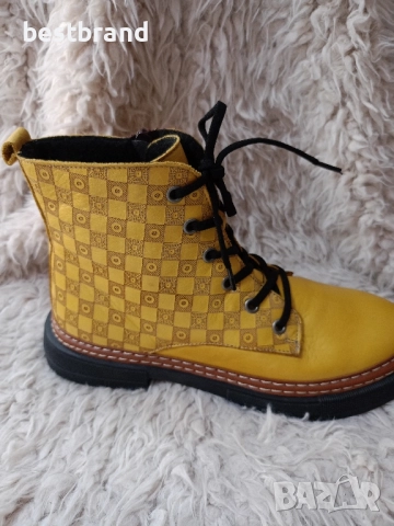 Дамски боти от естествена кожа,с цип и ластични връзки,код 66/135, снимка 3 - Дамски боти - 51776138