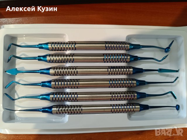 Комплект дентални гладки 6 бр. титанова сплав
