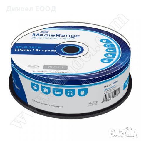 Оптичен диск BD-R MediaRange 25GB 6X опак.25бр., снимка 1 - CD дискове - 33603626