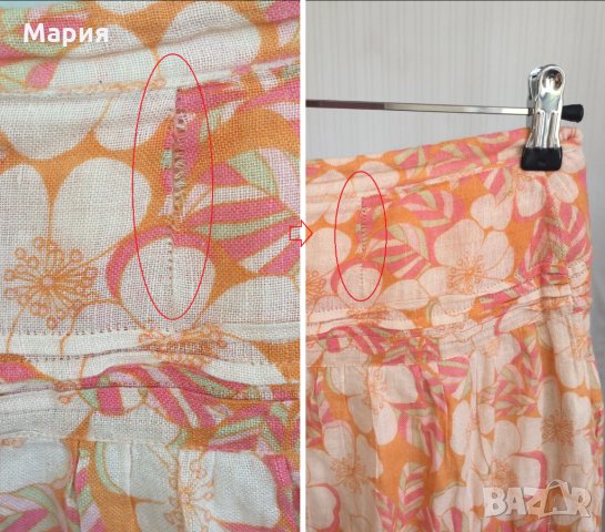 40 М / 42 Л? Kookai Дамска Лятна Пола Плаж Море на Цветя Оранжева Бежова Розова, снимка 18 - Поли - 28664466
