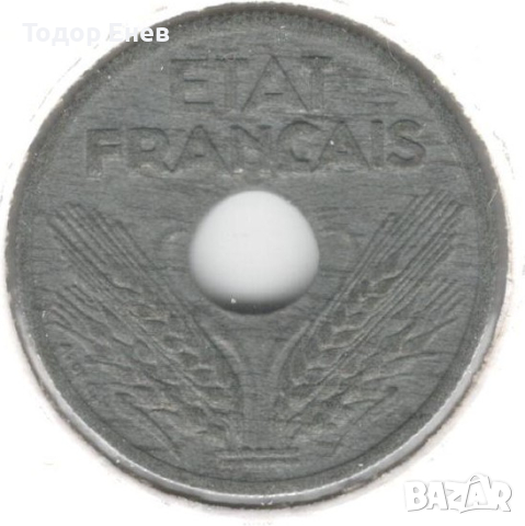 France-10 Centimes-1941-KM# 898-Vichy French State; large issue, снимка 2 - Нумизматика и бонистика - 44920599