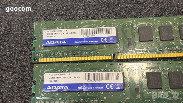 8GB (2x4GB) DDR3 A-Data PC3-12800U (1600Mhz,CL-10,КИТ), снимка 2 - RAM памет - 53532691