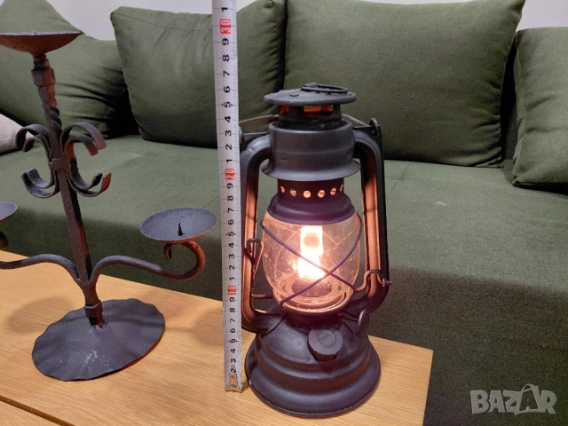 Стар винтидж газов фенер+свещник., снимка 5 - Антикварни и старинни предмети - 52308440