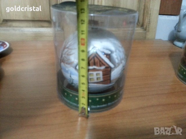 Стъклена коледна топка за елха ръчно рисувана, снимка 4 - Антикварни и старинни предмети - 43237427