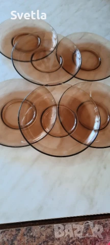 сервиз - френски "Дуралекс" - 6 бр., сервиз за кафе и 2 плата, снимка 2 - Чинии - 51092794