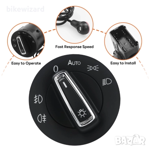 Превключвател на фаровете с модул за светлинен сензор за VW Golf Mk4 Polo НОВО, снимка 2 - Части - 52124937