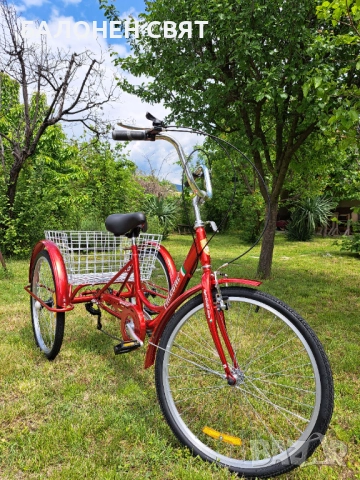 МЕГА МАРКА и ПОДАРЪК Семеен Триколесен Велосипед Триколка 24 цола 6 скорости