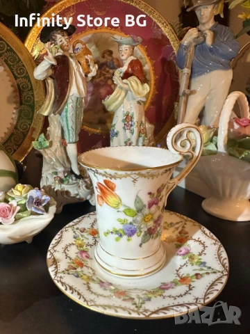 🌸 Dresden Germany, около 1900 – “Великолепният” двоен сет, снимка 12 - Антикварни и старинни предмети - 53467328