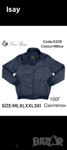 Мъжко пролетно есенно яке ЛОРО ПИАНА в тъмно син цвят 