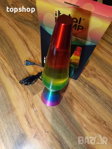 НОВА лава лампа ITotal Lava Arcobaleno XL1767, 40см висока, 30w, тествана, перфектна, снимка 5 - Настолни лампи - 50501679