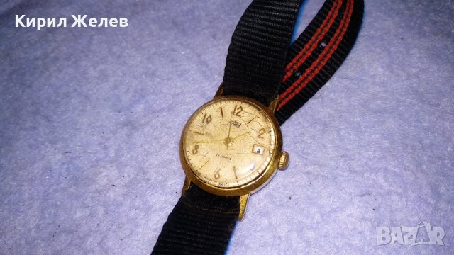 ЗАРЯ 22 КАМЪКА Стар ПОЗЛАТЕН РЯДЪК МОДЕЛ РЕТРО ЧАСОВНИК СССР с КАИШКА 32558, снимка 8 - Антикварни и старинни предмети - 38452883