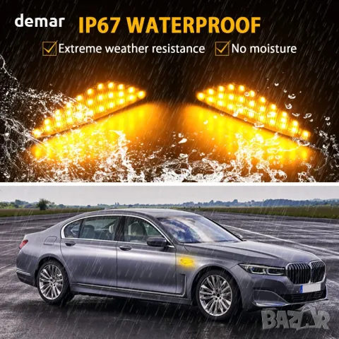 Asasytal LED динамичен мигач, Canbus CE E9 Съвместим с BMW X3 F25 X5 E70 X6 E71/E72 63137171008,2 бр, снимка 6 - Части - 47523393