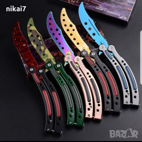 Тренировъчен нож пеперуда crossfire cs go от неръждаема стомана , снимка 8 - Други - 27253256