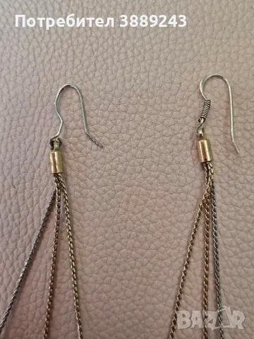 Стоманени обеци със сребърни ушички, снимка 3 - Обеци - 49314643