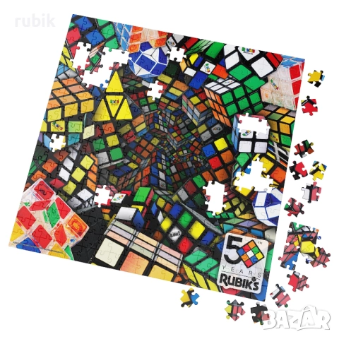 Настолен пъзел Rubik's Cube 50th Anniversary - All Puzzles (300 части), снимка 2 - Игри и пъзели - 51571974