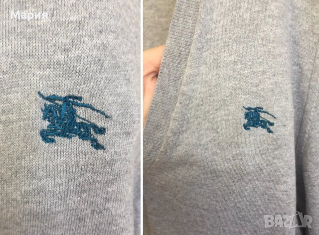 ХЛ / ХХЛ Burberry Brit Мъжка Оригинална Жилетка 100% Памук Бърбъри Брит Сива , снимка 8 - Пуловери - 51966556