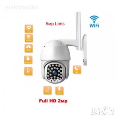 WiFi IP Full HD 1080P водоустойчива управляема камера с цветно нощно, снимка 1 - IP камери - 34833411