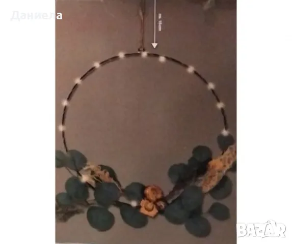 LED декоративен пръстен 20 топли бели светодиода, снимка 6 - Соларни лампи - 49064309