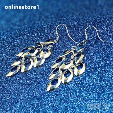 Сребърни Обеци Деси - 925 печат сребро BA219, снимка 2 - Обеци - 28147697