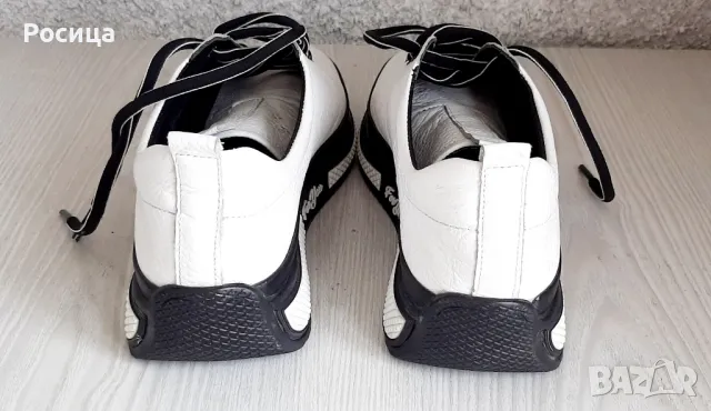 Дамски бели спортни обувки естествена кожа 37, снимка 3 - Маратонки - 49916931