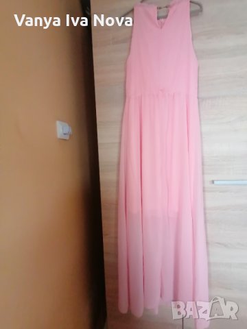 Розова ефирна дълга рокля, снимка 2 - Рокли - 33049270
