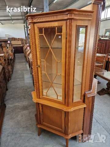 Масивна Ъглова Витрина -внос от Германия! , снимка 3 - Секции и витрини - 50640902