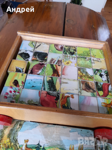 Стара детска игра с кубчета #11, снимка 4 - Антикварни и старинни предмети - 44863001