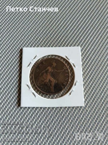 Английска монета 1 пени 1901г, снимка 2 - Нумизматика и бонистика - 43718455