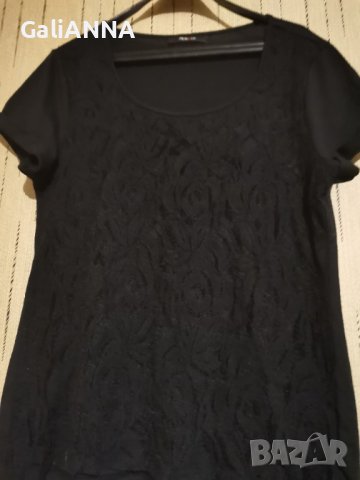 ДАНТЕЛЕНА БЛУЗКА КЪС РЪКАВ РАЗМЕР XL, снимка 2 - Тениски - 37130616