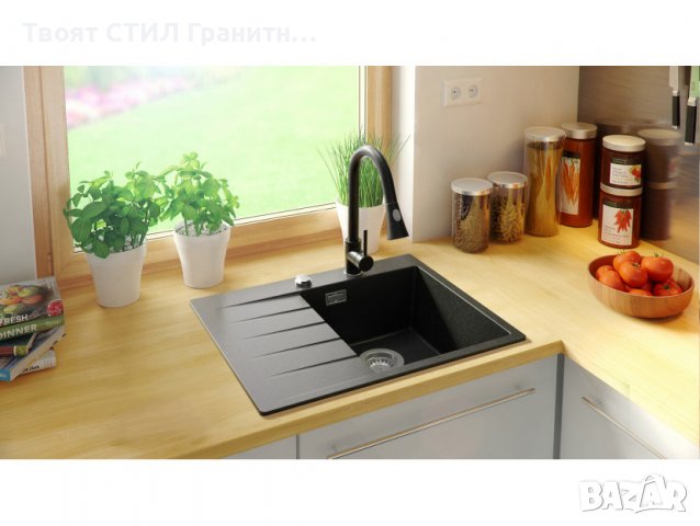 Кухненска Мивка от Гранит модел Сидни 620 x 500 Компакт - Графит, снимка 2 - Други - 38016227