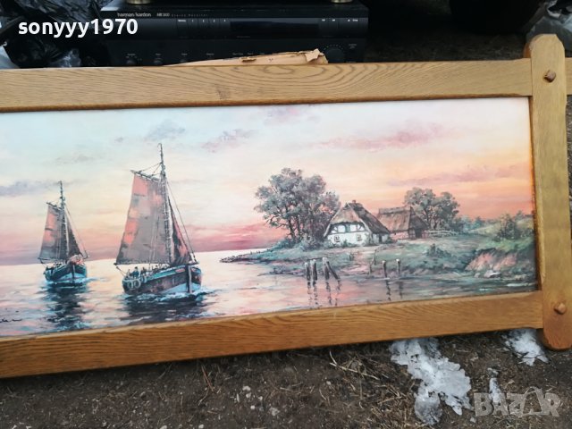 ГОЛЯМА КАРТИНА С ЯКА РАМКА ОТ ГЕРМАНИЯ 1301241637, снимка 2 - Антикварни и старинни предмети - 43790639