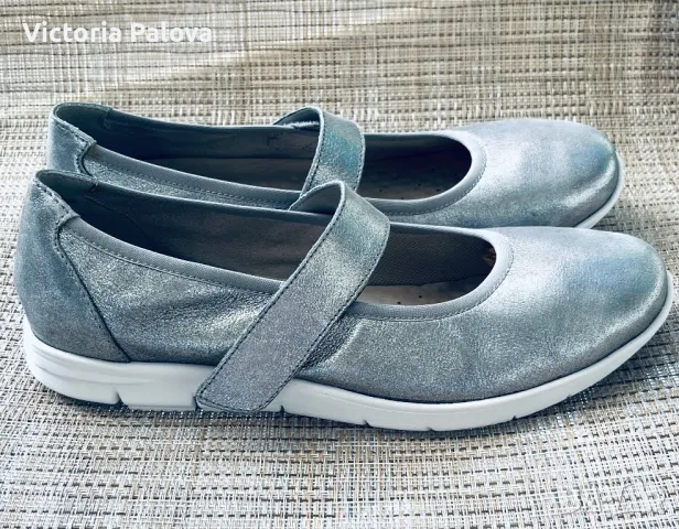 Разкошни кожени сребристи обувки  CAPRICE Германия, снимка 5 - Дамски ежедневни обувки - 50030364